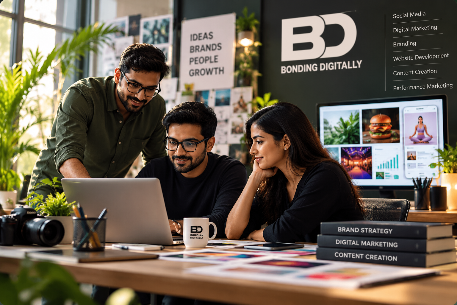 Bonding Digitally creative team collaborating on branding and digital marketing